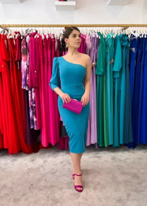 Vestido de fiesta asimetrico