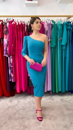 Vestido de fiesta asimetrico