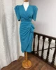 Vestido De Fiesta Corto Con Drapeado Y Manga Corta