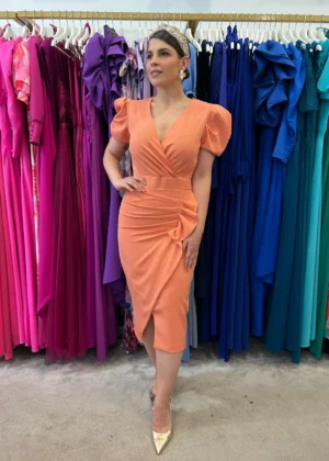 Vestido de fiesta corto con manga corta