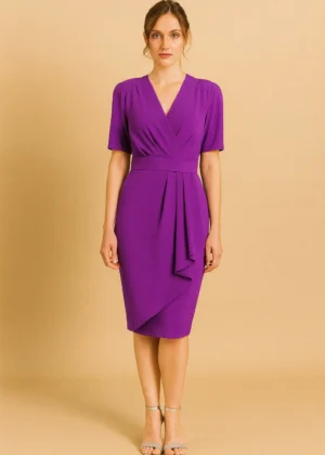 Vestido de fiesta corto manga ranglan