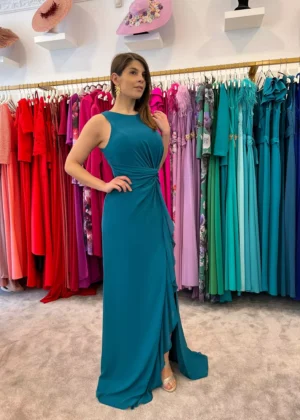 Vestido de fiesta largo con nudo