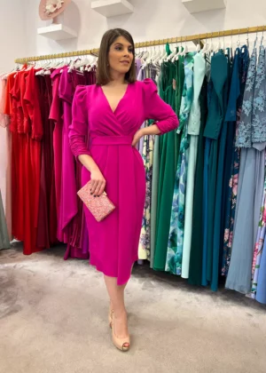 Vestido de fiesta corto falda evasé