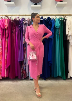 Vestido de fiesta corto efecto americana