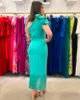Vestido de fiesta midi con flecos asimétrico