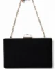 Bolso clutch de antelina negro con doble cadena Bolso clutch de antelina negro con doble cadena