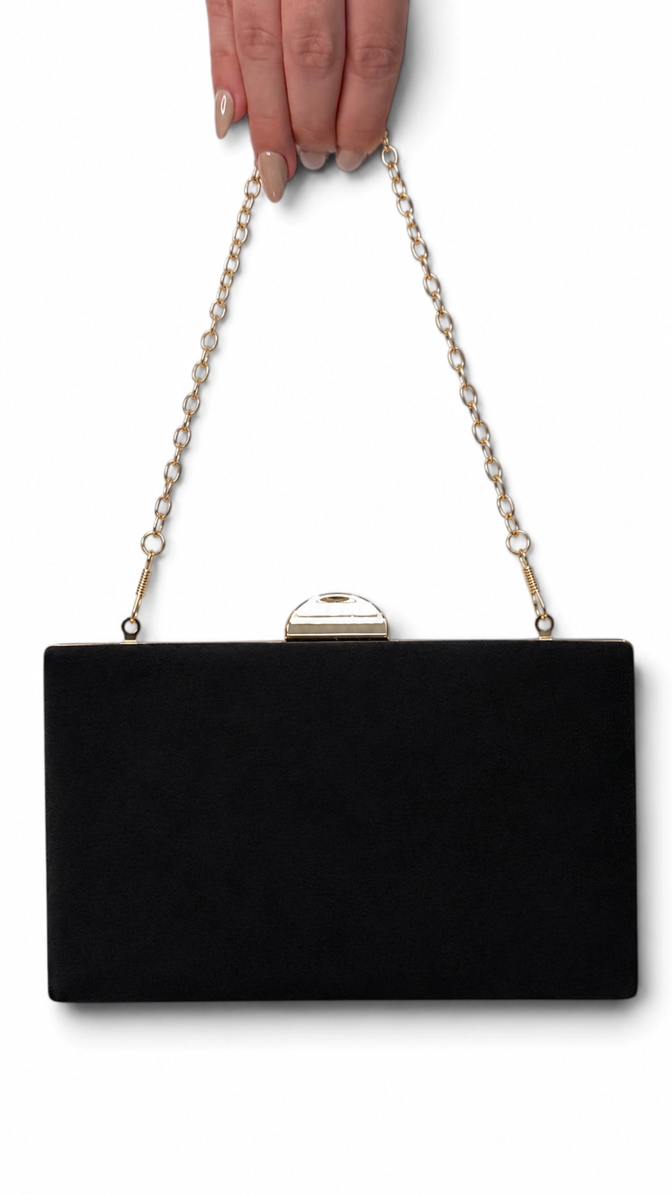 20292-negro1 copia Bolso clutch de antelina negro con doble cadena