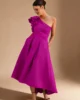Vestido midi asimétrico con tablas buganvilla Vestido midi asimétrico con tablas buganvilla