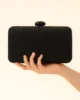 Bolso clutch de fiesta de rafia negro