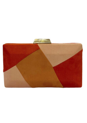Bolso clutch de fiesta de antelina combinado