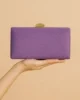 Bolso clutch de antelina malva