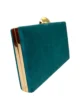 Bolso clutch de antelina verde esmeralda