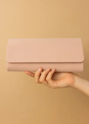 Bolso sobre de fiesta de antelina grande rosa