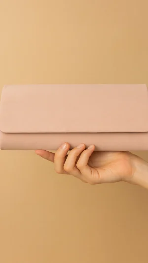 Bolso sobre de fiesta de antelina grande rosa