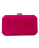 Bolso Clutch Fiesta De Piedras Hexagonal Fucsia