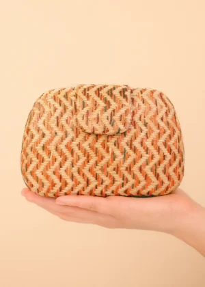Bolso clutch de fiesta zig-zag naranja