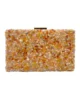 Bolso Clutch De Piedras Naranja De Una Cara