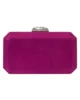 Bolso clutch de antelina buganvilla con plata