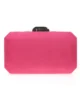 Bolso clutch de antelina fucsia con plata