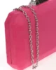 Bolso clutch de antelina fucsia con plata