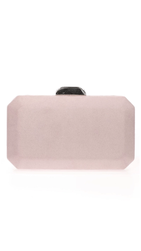 YLMA_41356_ROSAPALO1 Bolso clutch rosa palo de antelina con cierre plateado