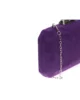 Bolso Clutch De Antelina Granate Con Cierre Plateado