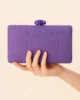 Bolso clutch de rafia rectagular morado