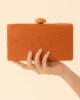 Bolso clutch de rafia rectagular naranja