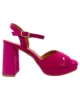 Sandalias con tacón ancho y plataforma ante fucsia