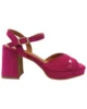Sandalias de tacón ancho bajo y plataforma fucsias Sandalias de tacón ancho bajo y plataforma fucsias