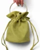 Bolso bombonera de antelina oliva Bolso bombonera de antelina oliva
