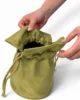Bolso bombonera de antelina oliva Bolso bombonera de antelina oliva