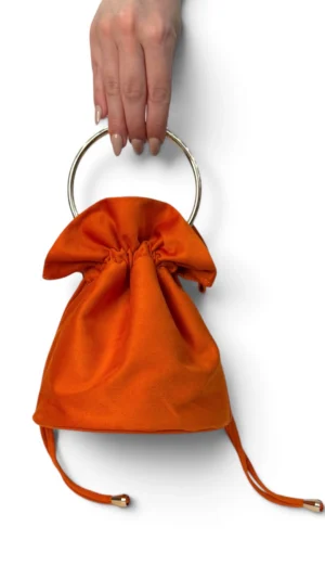 Bolso bombonera de antelina naranja