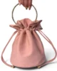 Bolso bombonera de antelina rosa Bolso bombonera de antelina rosa