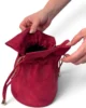 Bolso bombonera de antelina rubí Bolso bombonera de antelina rubí