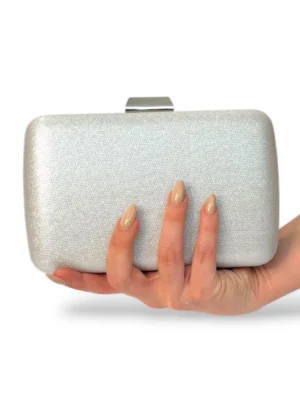 Ylma modas vestidos de fiesta, novia y comunión Bolso clutch plateado