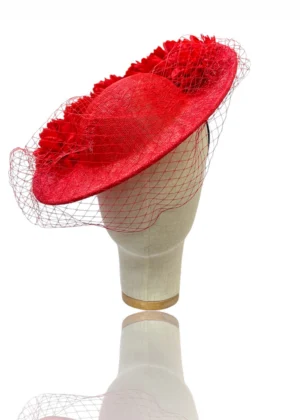 Tocado de boda Amber rojo