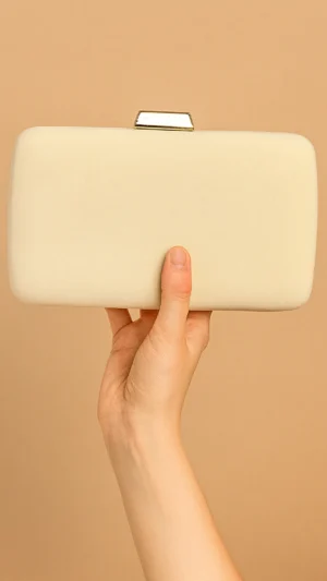 Bolso clutch de antelina amarillo claro