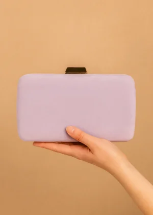 Bolso clutch de antelina lila
