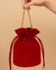 Bolso bombonera de antelina rojo carmesí