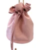 Bolso bombonera de antelina rosa