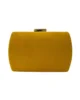 Bolso clutch de fiesta de antelina redondeado mostaza