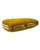 Bolso clutch de fiesta de antelina redondeado mostaza