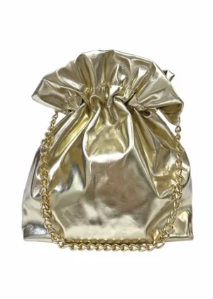 Bolso bombonera de polipiel dorado