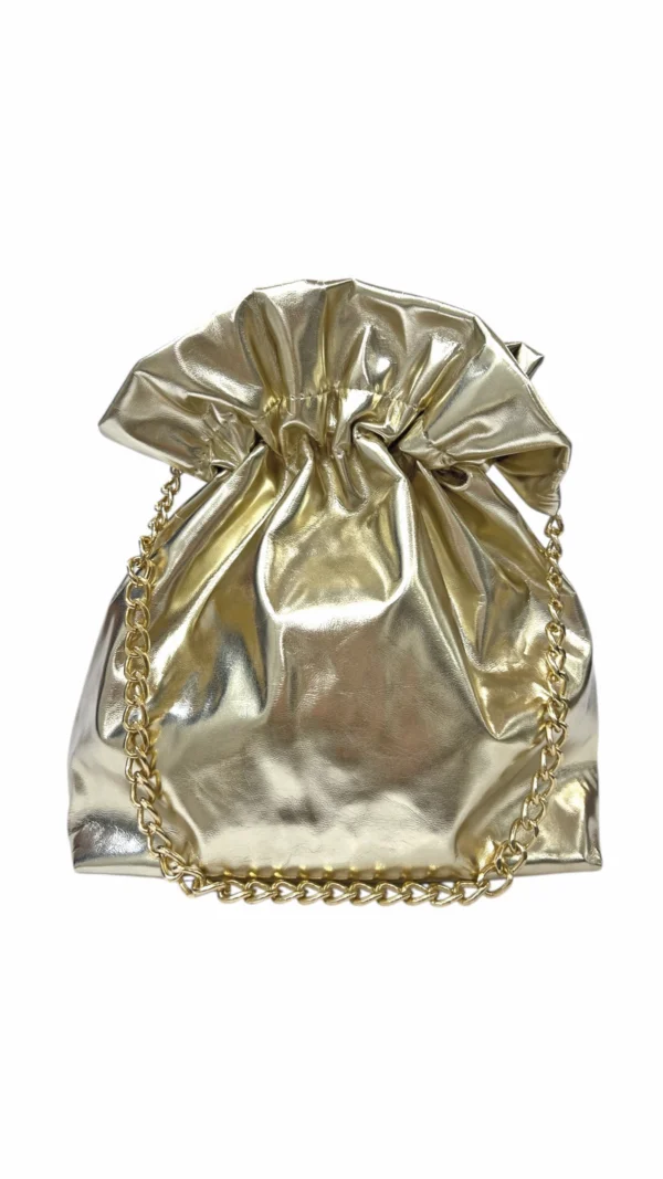 Bolso bombonera de polipiel dorado