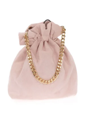 Bolso bombonera antelina rosa palo