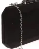 Bolso Clutch De Antelina Negro Con Cierre Plata