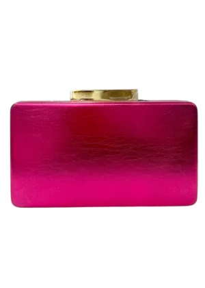 Bolso clutch metalizado fucsia