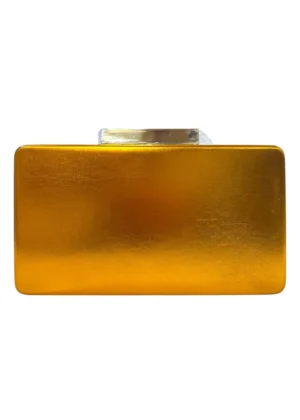 Bolso clutch metalizado naranja