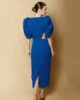 Vestido de fiesta midi cut-out azul tinta Vestido de fiesta midi cut-out azul tinta